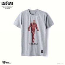 Marvel Captain America: Civil War Tee Iron Man Painting - Gray, Size S (APL-CA3-035)