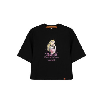 Disney Princess Series: Sleeping Beauty Women Tee (Black, Size L)
