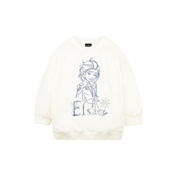 Frozen 2 Series: Elsa Embroidery Kids Sweatshirt (White, Size 100)