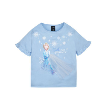 Frozen 2 Series Elsa Snowflake Kids Tee - (Blue, Size 100)